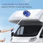 62'' Car Wash Brush Kit with Long Handle, Chenille Microfiber Car Wash Mop Mitt Scratch-Free Car Detailing Cleaning Brush Care Kit Car Cleaning Supplies for Cars RV Truck Boat
