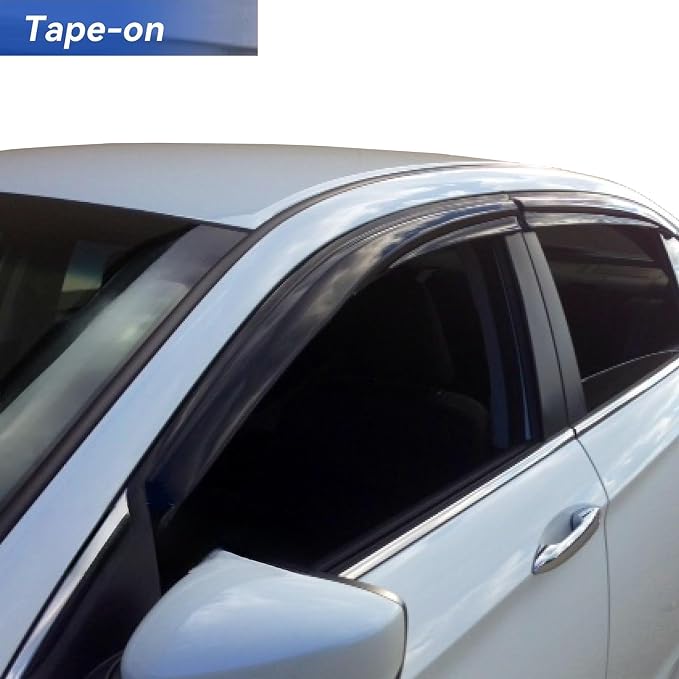 Exterior Tape-On Rain Guards Window Visors for Toyota Corolla Sedan 2020-2025 | Window Wind Deflectors Vent Visors Shade for 20-25 Corolla Sedan | 4-Piece Set | UV Protection & Reduced Wind Noise