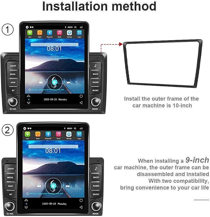 Double Din Car Radio Stereo for 2009-2014 Ford E-250 E-150 E-350 Radio 9.7 Inch Touch Screen with Wireless CarPlay/Android Auto Head Unit GPS Bluetooth FM/RDS SWC Backup Camera