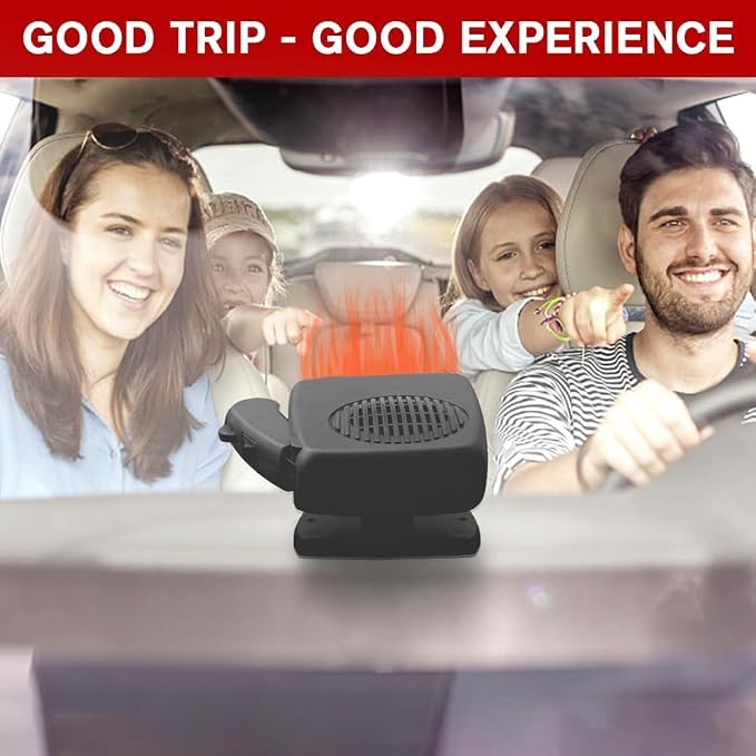 Summer Car Cool Down Fan, 12V 150W 2-in-1 Portable Auto Heating Cooling Fan, Plug-in Cigarette Lighter Vehicle Windshield Defroster for All Vehicles