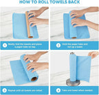 AIDEA Microfiber Cleaning Cloth Roll, Blue Shop Towels 55 Sheets Washable, Microfiber Towels for Cars, Blue Rags Reusable Paper Towel for Automotive, Workshop, House, Kitchen, Cleaning Supplies11×9"
