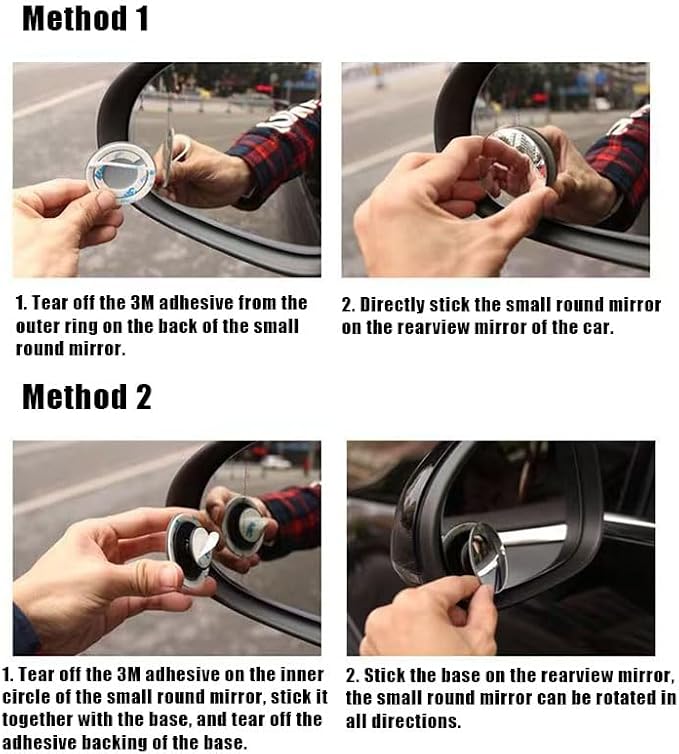KARKOR Blind Spot Mirror Round HD Glass Convex 360° Wide Angle Side Rear View Mirror Exterior Accessories and Interior for Cars SUV and Trucks Pack of 2