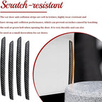 4PCS Car Door Anti-Collision Strip, Car Door Edge Guards, Anti-Scratch Auto Bumper Protector Trim, Auto Exterior Accessories Carbon Fiber Front and Rear Bumper Guard Sticker for Most Vehicles
