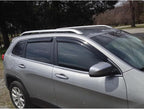 Extra Durable Outside-Mount Auto Vent Window Visor, Fits 2014-2023 Jeep Cherokee, UV Protection Rain Guard, Original Wind Deflector, No-Drill Easy Install, Dark Smoke, 4-Pcs