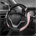 Car Steering Wheel Cover, 15 Inch Premium Leather Breathable Non-Slip Wheels Wrap, Universal Auto Comfortable Steering Wheel Protector for SUV Truck Van, Car Accessories (Pink)