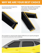 in-Channel Window Rain Guards Fit for Kia Seltos 2021-2026 Rain Guards Extra Durable Window Deflectors Visors Vent Visors Vent Shades Car Accessories -4 pcs
