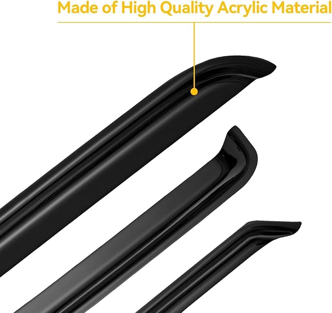 Window Rain Guards for 2014-2018 Chevy Silverado/GMC Sierra 1500 Crew Cab, Out-Channel Window Vent Visors Wind Shades Deflector for 2015-2019 Silverado/Sierra 2500HD 3500HD