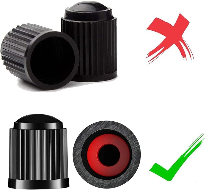 50 Pack Tire Valve Caps, Plastic Valve Stem Caps with O Rubber Seal, Universal Stem Covers for Cars, SUVs, Bike and Bicycle, Trucks, Motorcycles, Airtight Seal Dust Proof, Black 5 Dollar Item