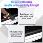 4PCS Car Door Sill Protectors, Sporty Style Anti-Scratch Self Adhesive Vehicle Door Sill Guard, Automotive Entry Edge Step Threshold Protection, Universal for SUV Motorhome Truck