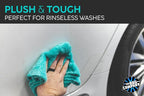 Eagle Edgeless 450 (6-Pack) Professional Korean 70/30 Blend Super Plush Microfiber Detailing Buffing Polishing Drying Towels for Cars 16x16 in, Teal Blue