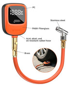 T600 Digital Tire Pressure Gauge 0-250 PSI, ANSI B40.7 2A Grade High Precision(Plus-Minus 0.5%),Tire Gauge for Tire Pressure with Rubber Hose, Replaceable AA Batteries