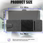 Car Sun Visor Extender, Leather Multi-Pocket Clip-On Auto Visor Organizer, Adjustable Anti-Glare Vehicle Interior Sun Blocker Attachment for Glasses, Driver's License, Ticket (Black&Grey)