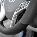 Sporty Two Tone Ergonomic Grip Steering Wheel Cover - Plush Leather Grip for Standard Size Wheels 14.5-15 inch Gray/Black