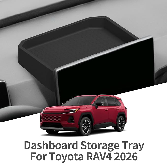 Dashboard Storage Box for Toyota RAV4 2026 Center Console Organizer Box Behind Screen Organizer Tray Silicone Interior Accessories