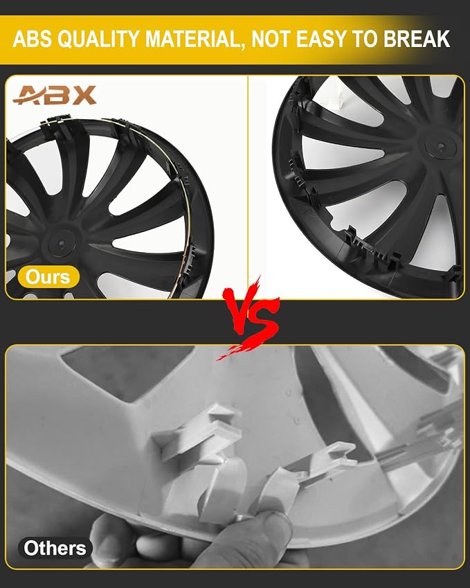 Hubcaps,15 inch hubcaps Set of 4, Wheel Rim Cover ABS Material, Snap On Car Truck SUV Replacement, for Toyota Camry Nissan Mazda etc