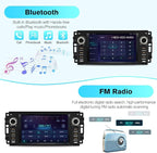 8 Core Car Radio Stereo for Jeep Wrangler JK 2007-2018 Dodge Ram 1500 2008-2012, 7 Inch Touch Screen Radio with CarPlay Android Auto Bluetooth WiFi GPS FM Backup Camera【4GB+64GB】