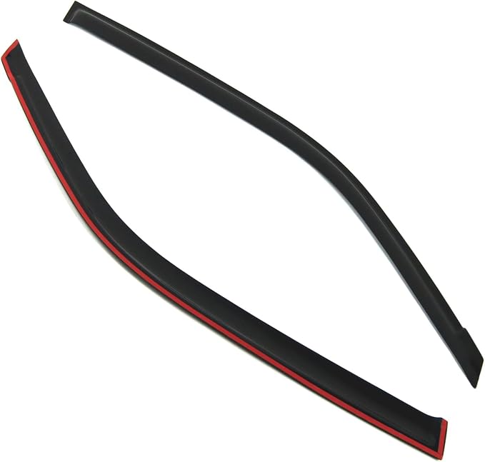 WD2-247 Dark Smoke 2 Pcs Set Window Visor (Outside Mount) Deflector Rain Guard Compatible with 2000-2005 Hyundai Accent Coupe
