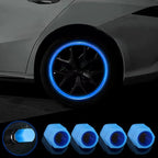 8PCS Car Tire Valve Stem Caps, Universal Noctilucent Waterproof Car Wheel Tire Caps, Suitable for Air Valve Caps for Cars, Motorcycles, Bicycles (Blue)