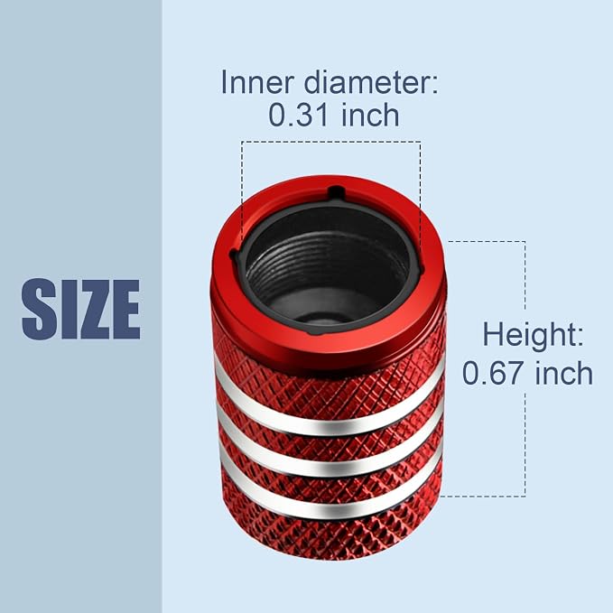 Tire Valve Stem Cap Cover - (5 Pack) Tire Air Cap Corrosion Resistant Christmas Reindeer Antler Antlers Auto Accessories Decoration for Car Truck Bike Red