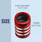Tire Valve Stem Cap Cover - (5 Pack) Tire Air Caps Metal with Plastic Liner Corrosion Resistant Leak-Proof Snow Snowflake for Car Motorcycle Bike Red