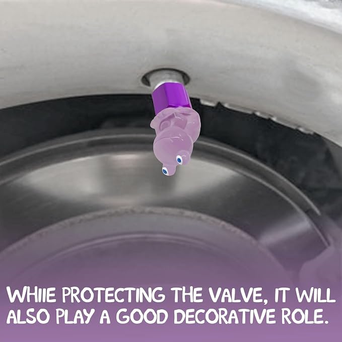 4 Pack Cute Frog Tire Valve caps, Interesting and Practical Tire Decoration, Can be Used for Cars, Motorcycles, Trucks, and Bicycles.(Purple)