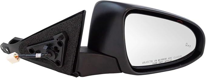 Passenger Side Mirror Assembly Electric Adjustment Heated No Memory Black Compatible with 2016-2017 Toyota Camry with Blind Spot Indicator TO1321375