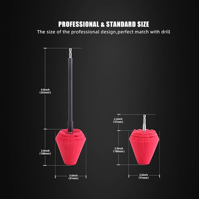 Metal Polishing Tool, Auto Cone Metal Polish Buffing Polishing Ball, Drill Buffing Sponge Pads Buffing Wheel for Drill Foam, Sponge Buffing for Automotive Car Wheel Hub Care