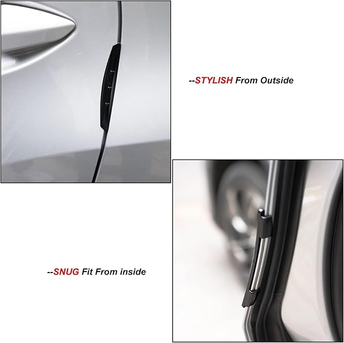 4Pcs Car Door Edge Guards Moulding Trim Edge Anti-Collision Strip Scratch Guard Car Door Protector for Most Cars (Black)