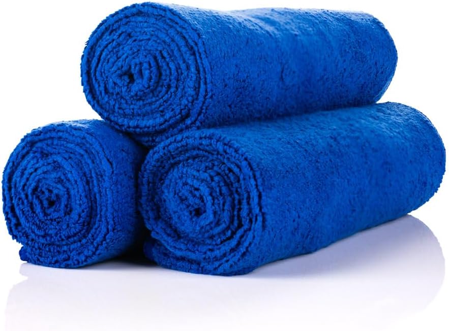Sport & Workout Towel - Gym, Exercise, Fitness, Spa, Ultra Soft, Super Absorbent, Fast Drying Premium Microfiber, 320gsm, 16in x 27in, Royal Blue (3-Pack)