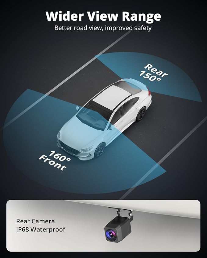 E4 4K Dash Cam Front and Rear, WiFi Front 4K Rear 1080P Dual Dash Camera for Cars, Mini Dashcam with APP Control, Night Vision, Parking Mode
