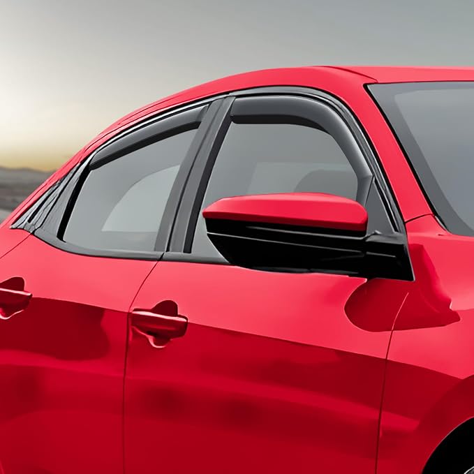 Voron Glass in-Channel Extra Durable Rain Guards for Honda Civic 2016-2021 Hatchback, Window Deflectors, Vent Window Visors, 4 Pieces - 200862