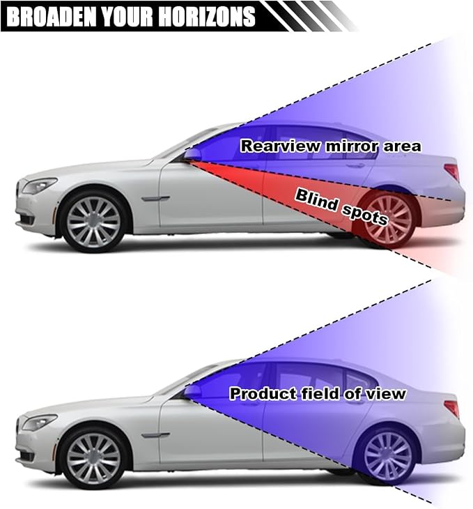 Car Blind Spot Mirror, HD Glass Wide Angle Side Rear View Mirror, Round Stick-on Convex Blindspot Mirror, Non-adjustable Rear View Mirror for Car Truck and SUV (1PCS)
