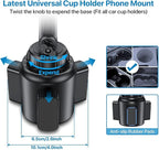 Cup Phone Holder for Car, [Upgraded Version] Adjustable Long Neck Car Cup Holder Phone Mount Cradle Friendly Compatible with iPhone Samsung Google and All Smartphones, Light Blue