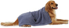 Pet Grooming Microfiber Towel, Embroidered Collection, X-Large,41x23.5", Stonewash Blue