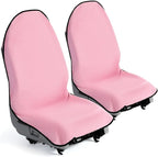 Car Seat Towel Cover for Post Gym Workout, Running, Swimming, and Hiking, 2 Pack Universal Fit Anti-Slip Waterproof Sweating Bucket Seat Protector for Cars, SUVs and Trucks, Pink