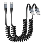 USB Type C Charger Cable Fast Charging, [2-Pack, 3ft] Coiled USB A to Type C Charger Cord for Car USB-C Cable Compatible with iPhone 17/16/15/Plus/Pro/Pro Max/Samsung Galaxy A10e A20 A50 S20 S10E