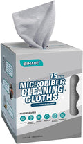 Microfiber Cleaning Cloth, 75 Sheets Microfiber Towels for Cars Commercial Grade Washcloths Lint-Free Bulk Shop Towel Cleaning Rags for Household Restaurant Garage Housekeeping, 11"x 9", Grey