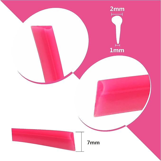 TIKUN TECH Pink Car Interior Decorative Molding Door Panel Dashboard Gap Trim Strip (50Ft)