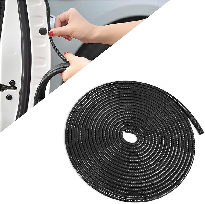 Car Door Protector Edge Guards, Universal Rubber Seal U Shape Car Door Protection, Aluminum Boat Edge Trim Guards No Glue Required, Exterior Accessories Fit for Most Cars, Sedans, SUV (Black/10FT)