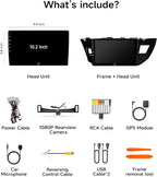 Car Radio Stereo for Toyota Corolla 14-16, Wireless CarPlay Android Auto | 10.2 Inch IPS HD touchscreen, 64G storage, 5G WiFi GPS, Bluetooth FM AM SWC, plug-and-play, 1080P backup camera