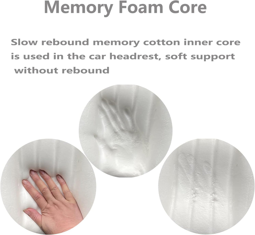 Memory Foam Car Neck Pillow — Washable Driving Headrest Support