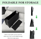 Car Trash Can, Foldable Leather Automotive Garbage Bin Organizer Holder with One Roll Trash Bag, Multi-Function Mini Hanging Dustbin Storage Bag Container for SUV Truck RV (Black)