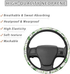 Sports Style Car Steering Wheel Cover St.Patrick's Day Shamrock Green Pattern Vehicle Wheel Protector Auto Wheel Cover Steering Wheels Accessories Universal Fit Car Truck Van SUV