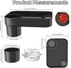 2PCS Car Seat Snack Tray for Kids Toddler Travel,Cup Holder Expander for Car,Toddler Travel & Road Trip Accessory for Mess-Free Snacking in The Car (Black)