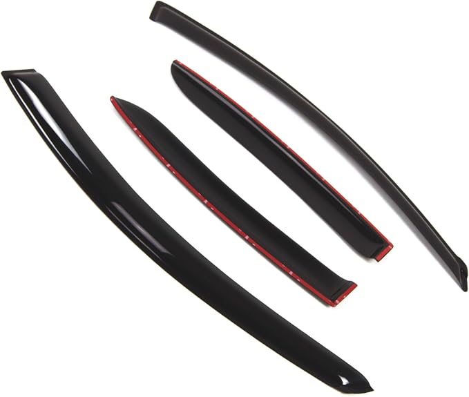 Outside Mount Window Vent Visors Rain Guards Compatible with Mazda Mazda3 Sedan 2010-2013 | Side Window Wind Deflectors Rain Shields | Black Tinted, 4 Pcs Set, BGWV-305