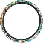 Boho Mandala Flower Pattern Sports Style Car Steering Wheel Cover Vehicle Wheel Protector Auto Wheel Cover Steering Wheels Accessories Universal Fit Car Truck Van SUV