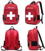 First Aid Bag Empty Red Emergency Medicine Bag First Responder Trauma Multi-Pocket Traveling Field Trips Camping Essentials (Red, Pack of 2)