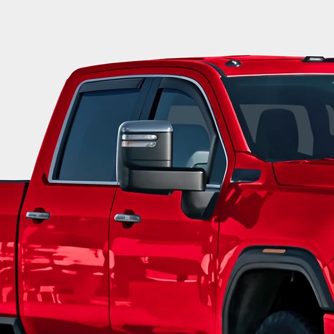 Voron Glass in-Channel Extra Durable Rain Guards for GMC Sierra 2500HD/3500HD 2020-2026 Crew Cab, Window Deflectors, Vent Window Visors, 4 Pieces - 200472