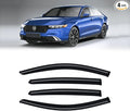 Rain Guards for Honda Accord 2023-2026, Out-Channel Window Visor Shields Vent Deflector Shade Wind Dark Smoke 2024 23 24 25, Tape-On Outside-Mount, 4PCS