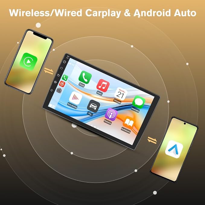 8 Core Car Radio Stereo for Chevy Chevrolet Silverado 2007-2013 with Wireless CarPlay Android Auto Bluetooth FM 4GB RAM 64GB ROM